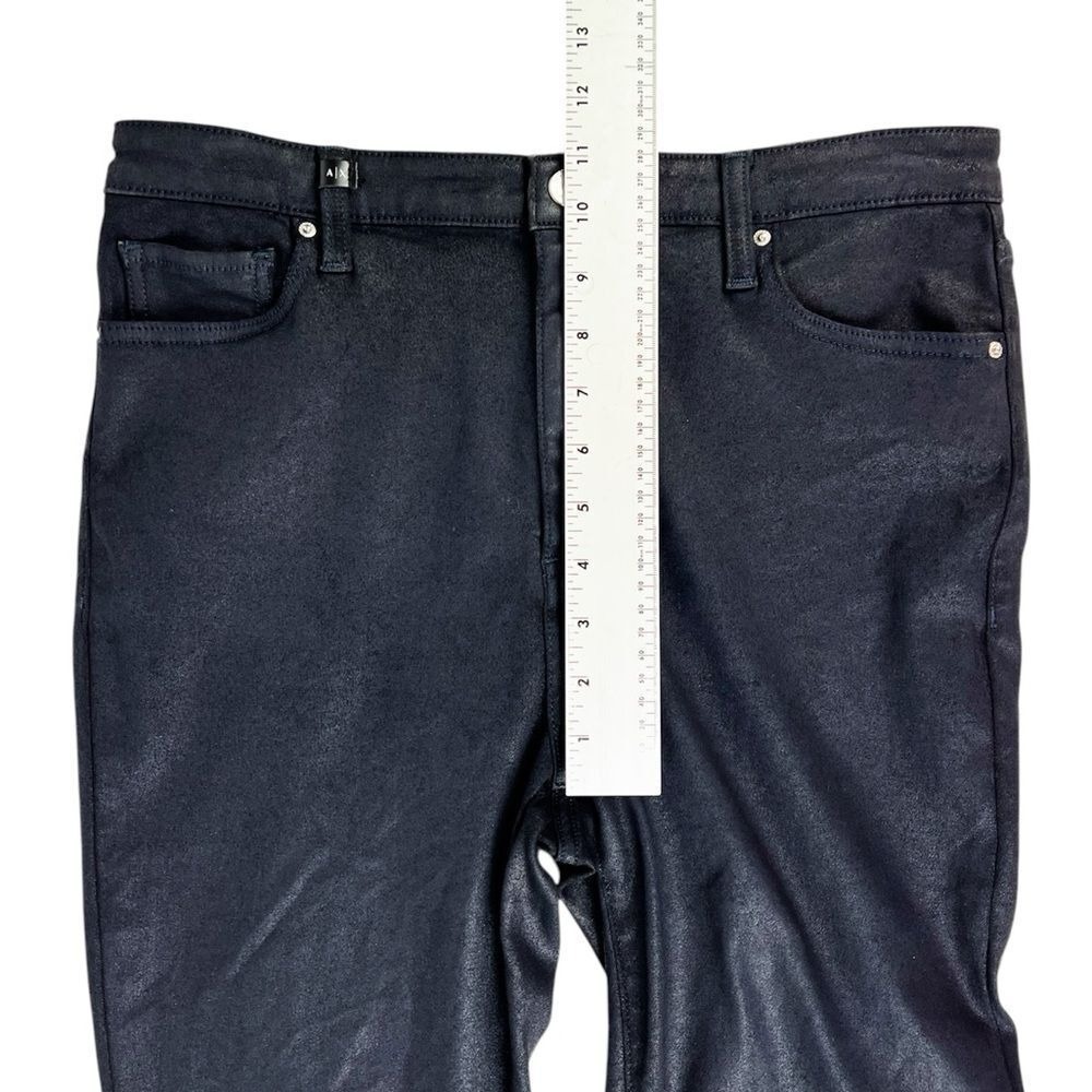 AX Armani Exchange J24 Blue Black Coated Super Skinny Jeans High Rise Size 31 - Picture 4 of 9